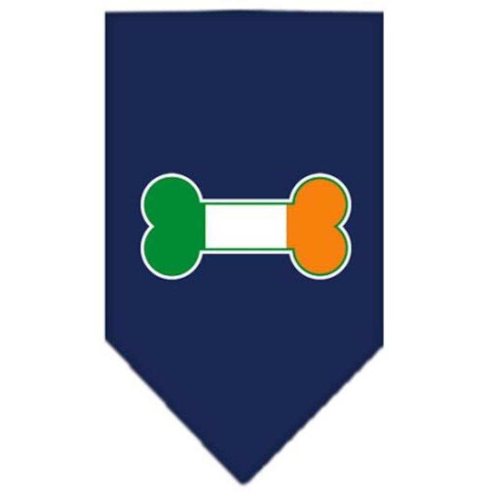 Pet and Dog Bandana Screen Printed, &quot;Bone Shaped Flag Ireland&quot; Navy Blue Small