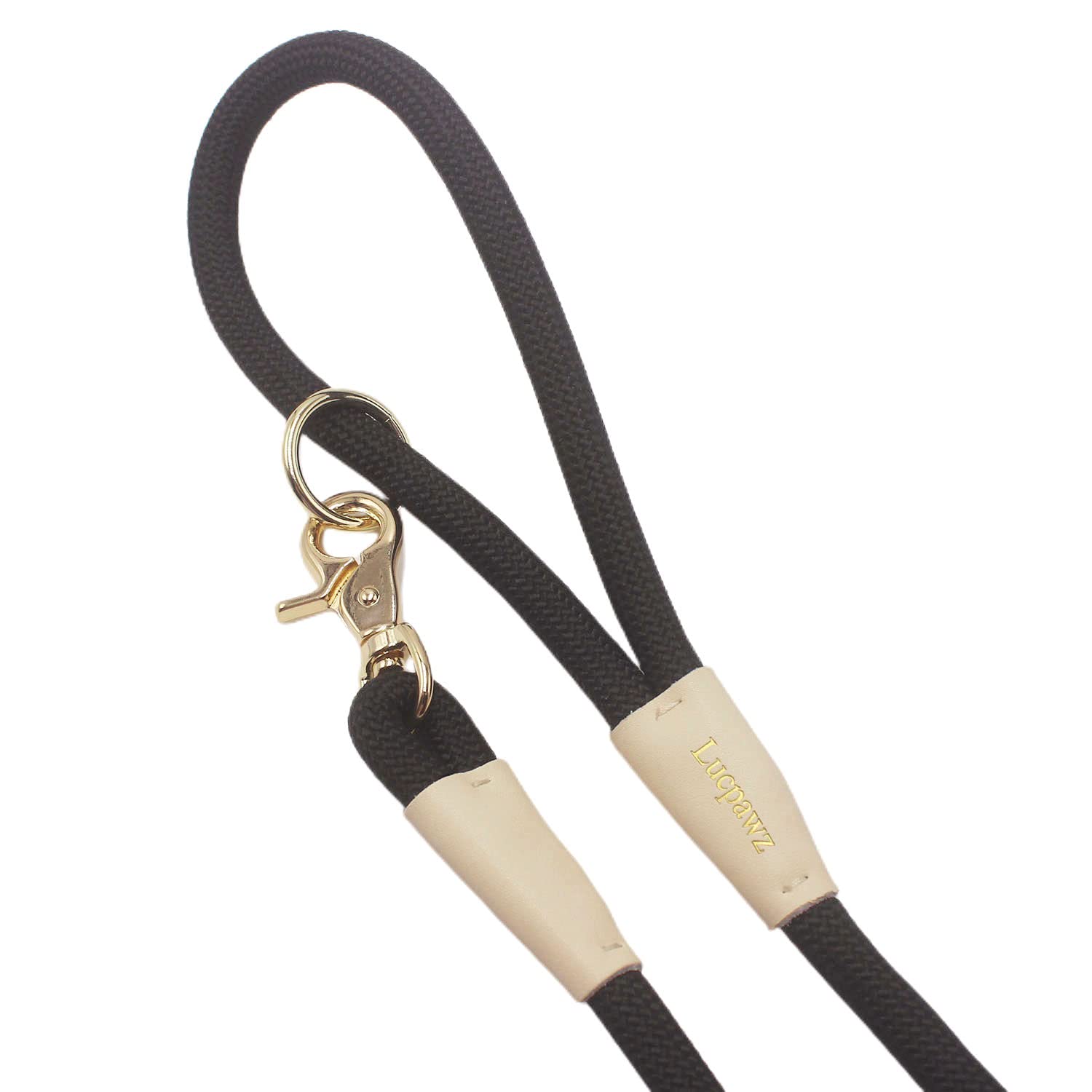 Lucpawz Lobster Snap Pet Leash 5Ft, Special Strong Nylon Rope Dog Leash, Solid Color Rope Dog Lead For All Breeds (Black, 5Ft*10