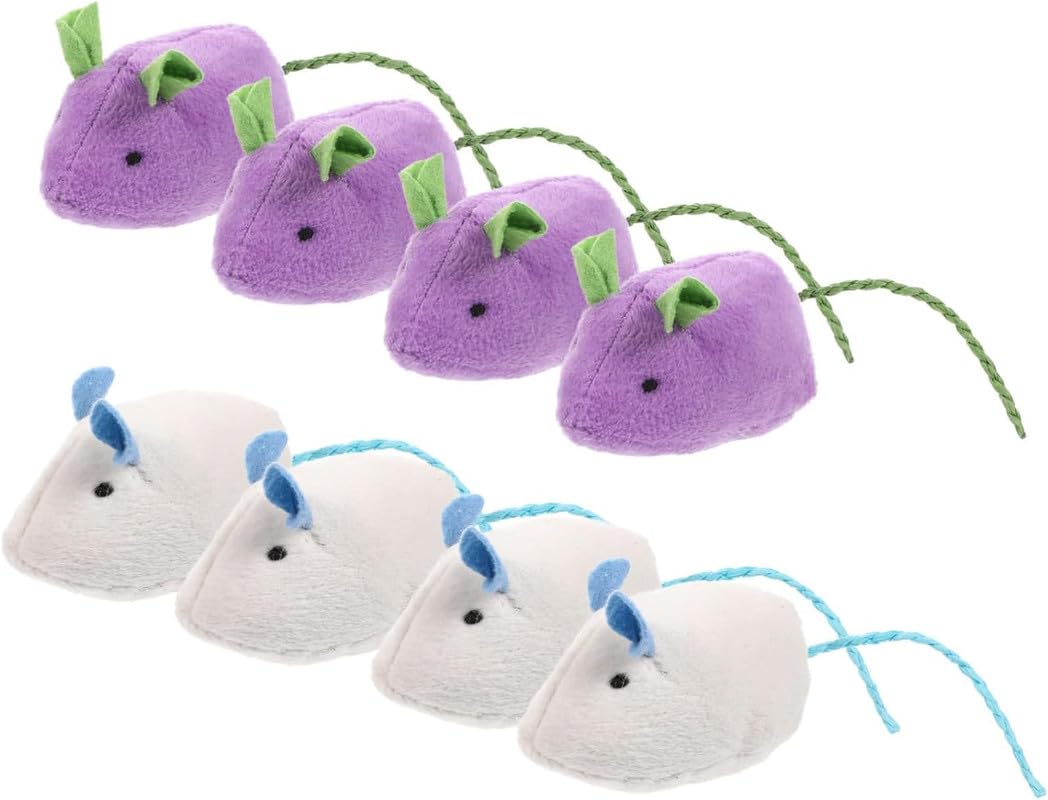 Dog Trust 2Pcs Simulation Mouse Toy Pet Toy Mouse Teaser Realistic Mouse Toy Cat Teaser Kitten Plush Toy Color May Vary