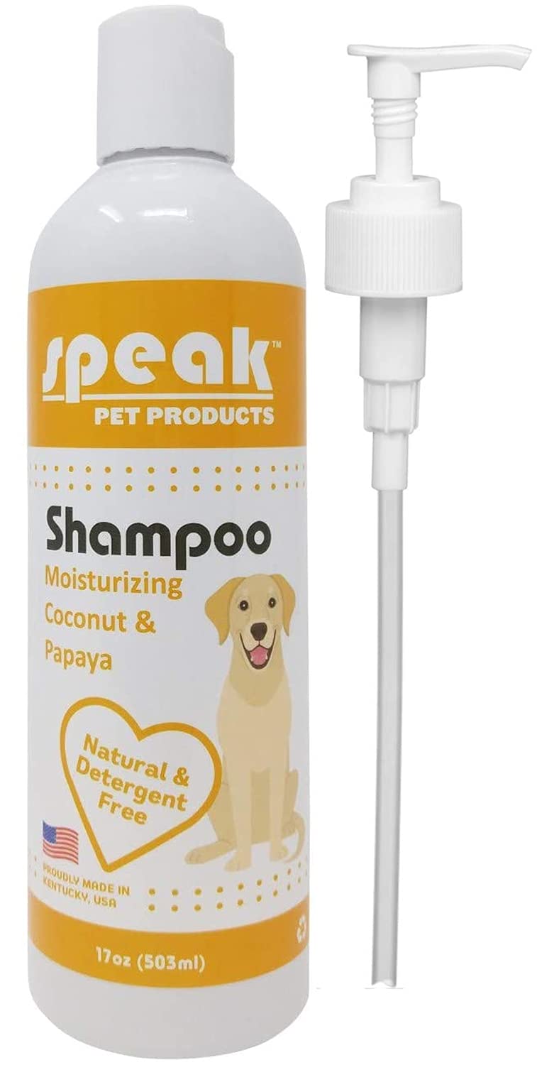 Speak Pet Products Natural Moisturizing Coconut Papaya Dog Shampoo with Pump, 17oz