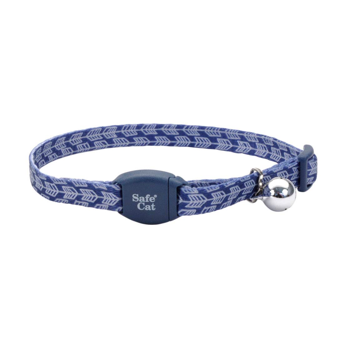 Coastal Pet - Safe Cat Fashion Breakaway Cat Collar With Magnetic Buckle And Bell - Grey Silver Arrow Print - 3/8' X 8'-12'
