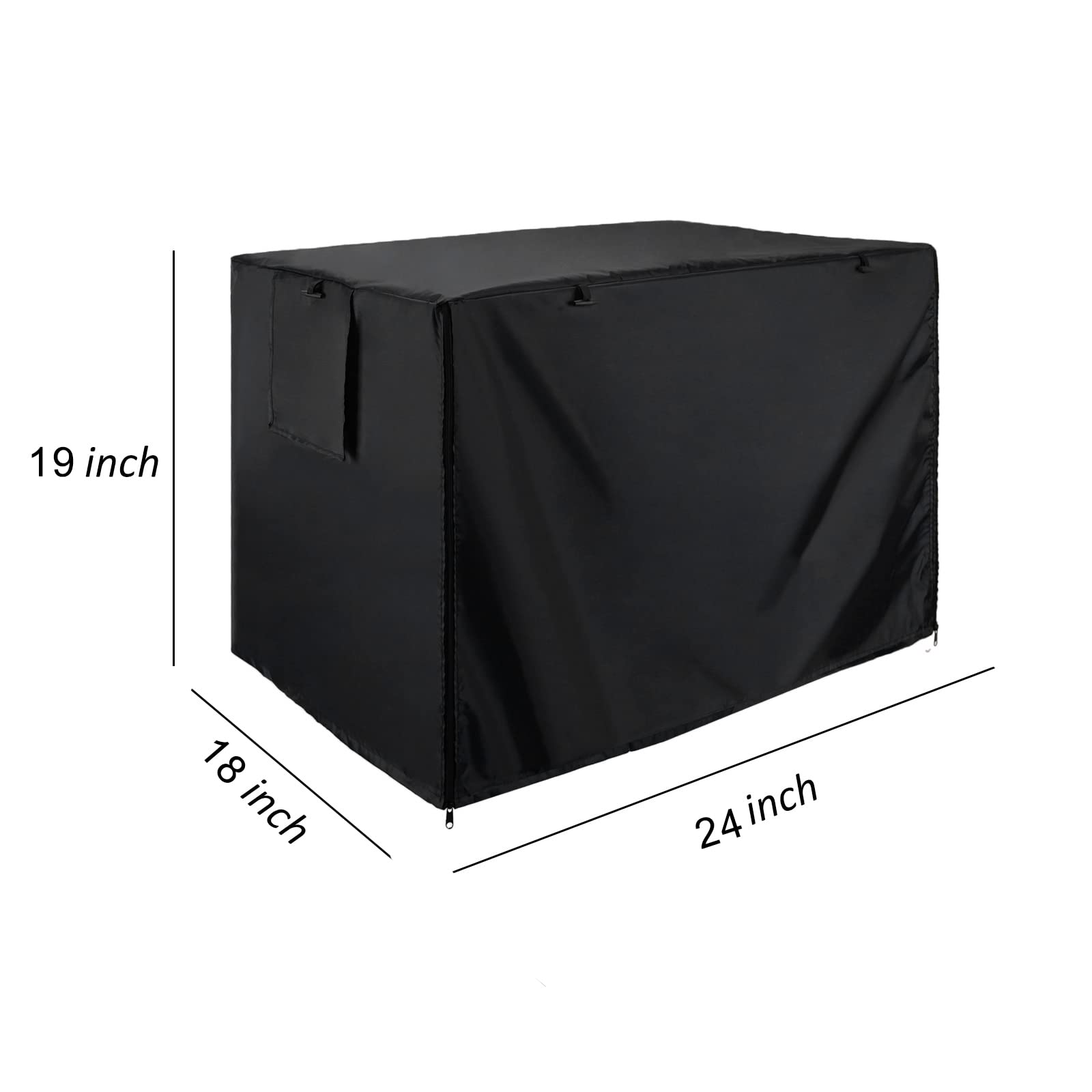 Kefit Durable Dog Crate Cover-Double Door, Pet Kennel Cover Waterproof Anti-Uv Dog Cage Cover Fit For 24-54 Inches Crate -Black