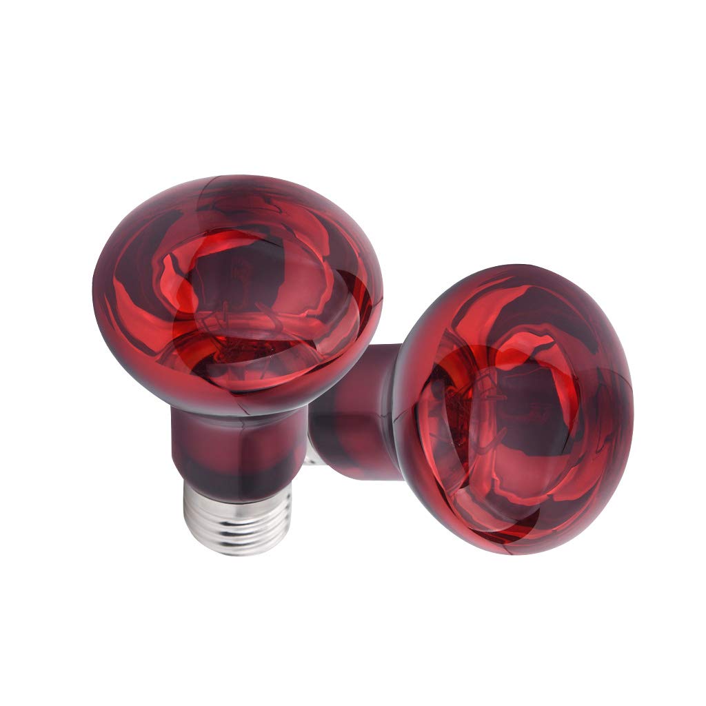 Maotopcom Pet Supplies 100W Infrared Heating Lamp 2 Pack, 110V E27 Basking Spot Light Bulbs For Reptile And Amphibian, As Bearded Dragons, Turtles, Ball Pythons, Red