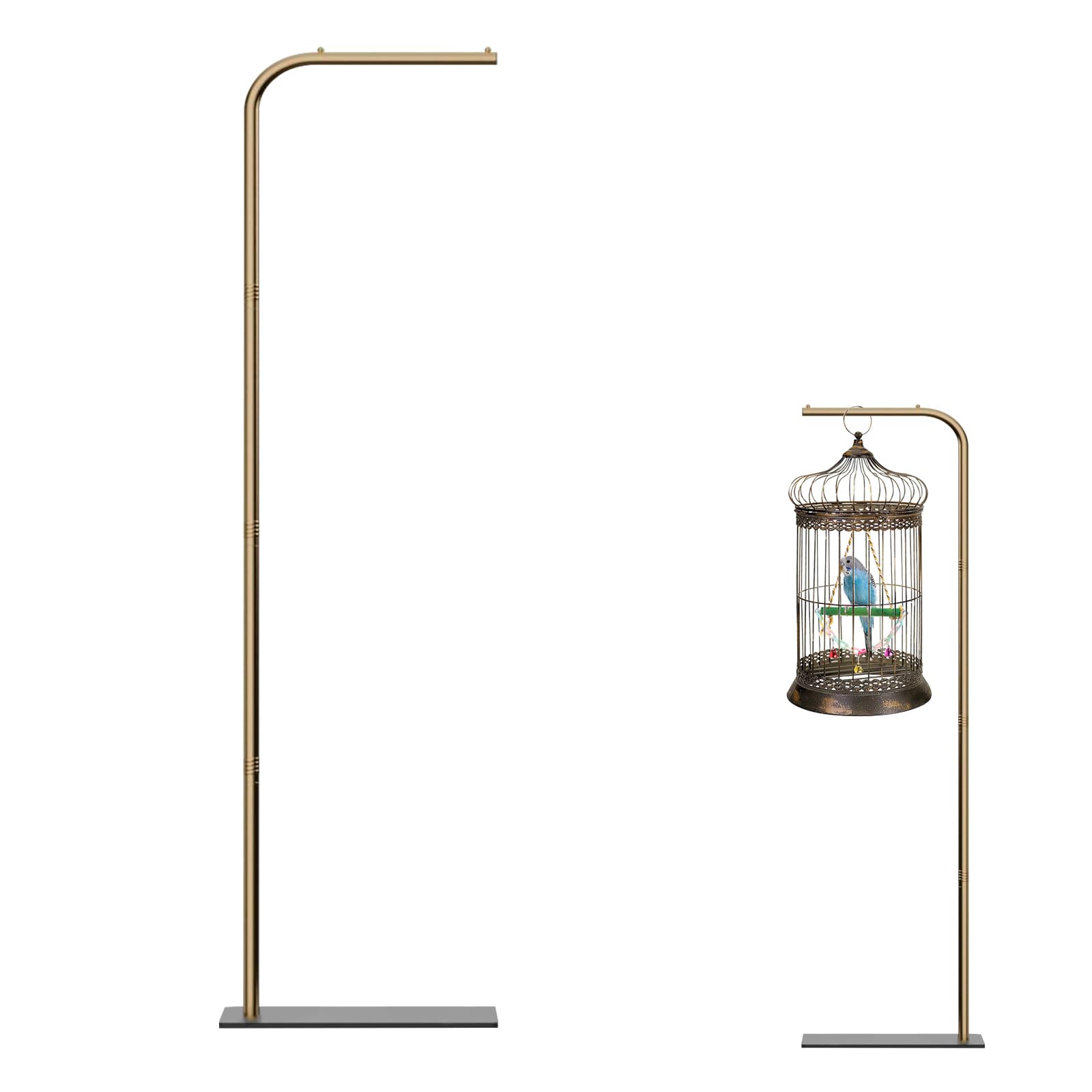67 Inch High Hanging Bird Cage, Bird Cage Stand, Bird Feeder Stand with Base, Suitable for Hanging Various Types of Birdcages(We