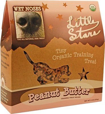 Wet Noses Little Stars Tiny Organic Dog Training Treats in 2 Flavors: (1) Peanut Butter and (1) Sweet Potato (2 Boxes Total, 9 O