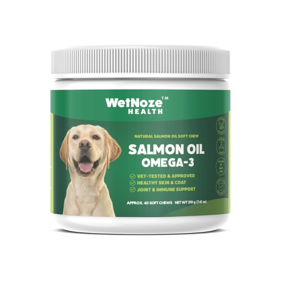 Omega 3 Skin and Coat Chews for Dogs, Dog Salmon Oil Supplement for Joint Pain Relief, Immune Support, Skin and Coat Supplements