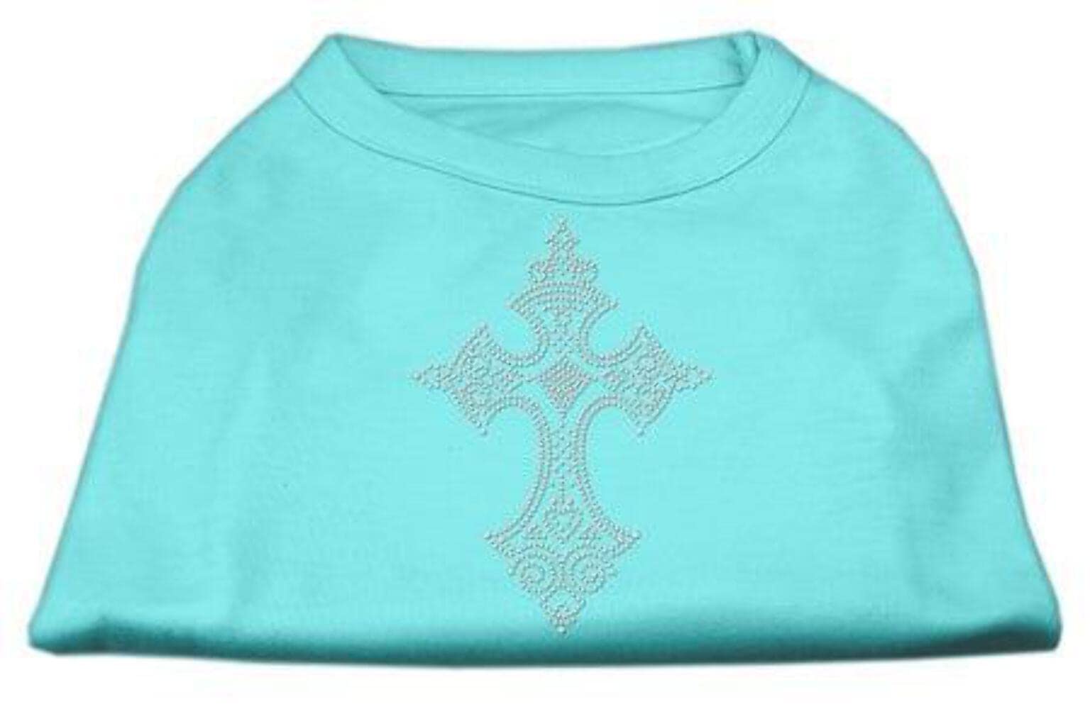 Mirage Pet Products Rhinestone Cross Shirt, X-Large, Aqua