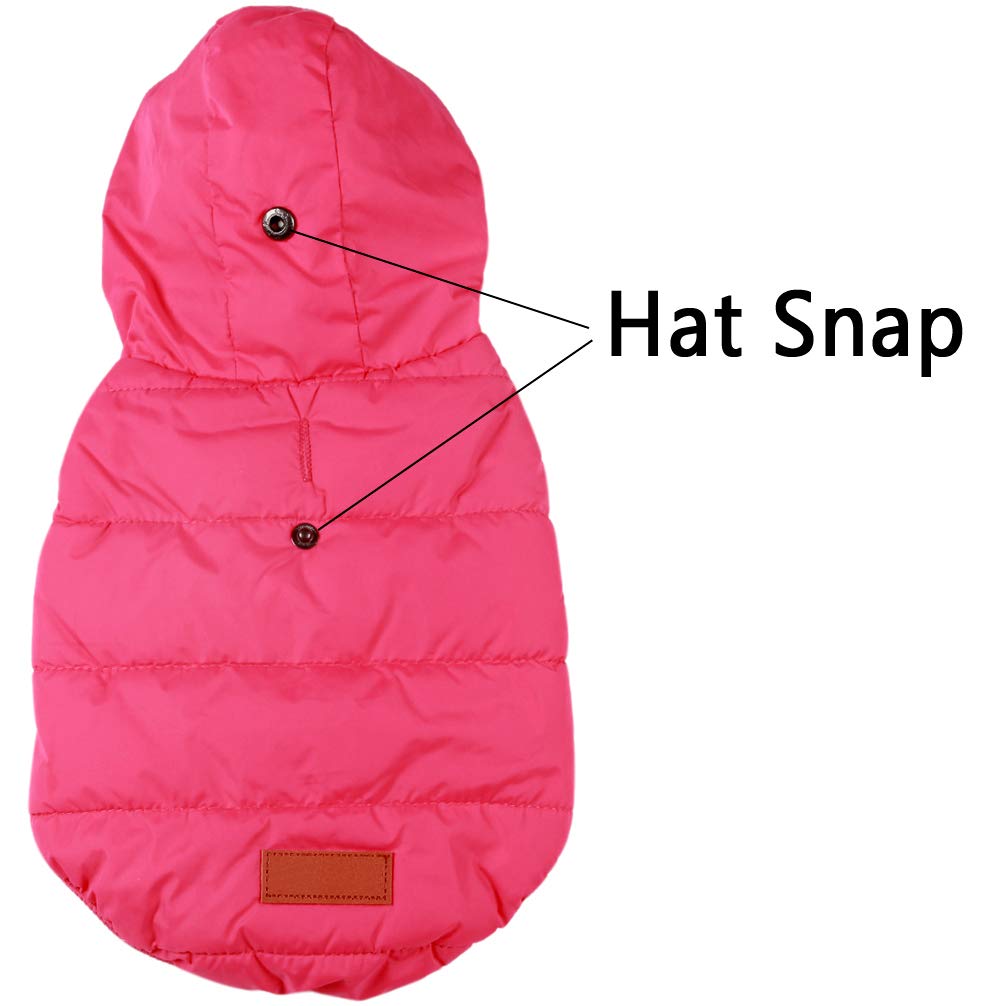 Vecomfy Fleece Lining Extra Warm Dog Hoodie In Winter For Medium Dogs Jacket Pet Coats With Hooded Pink L