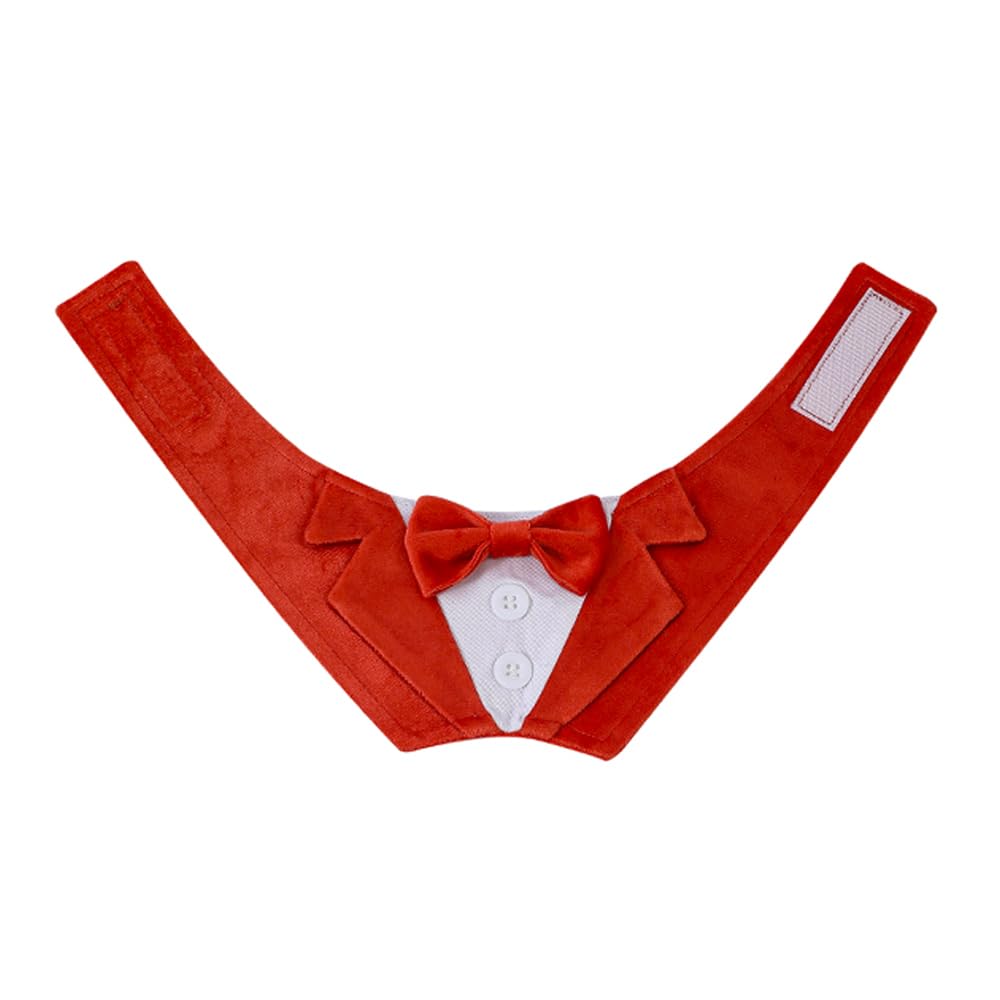 Dog Tuxedo For Wedding Engagement And Birthday, Halloween Formal Suit Tux Bandana Costume With Orange Bow Tie And Adjustable Buc