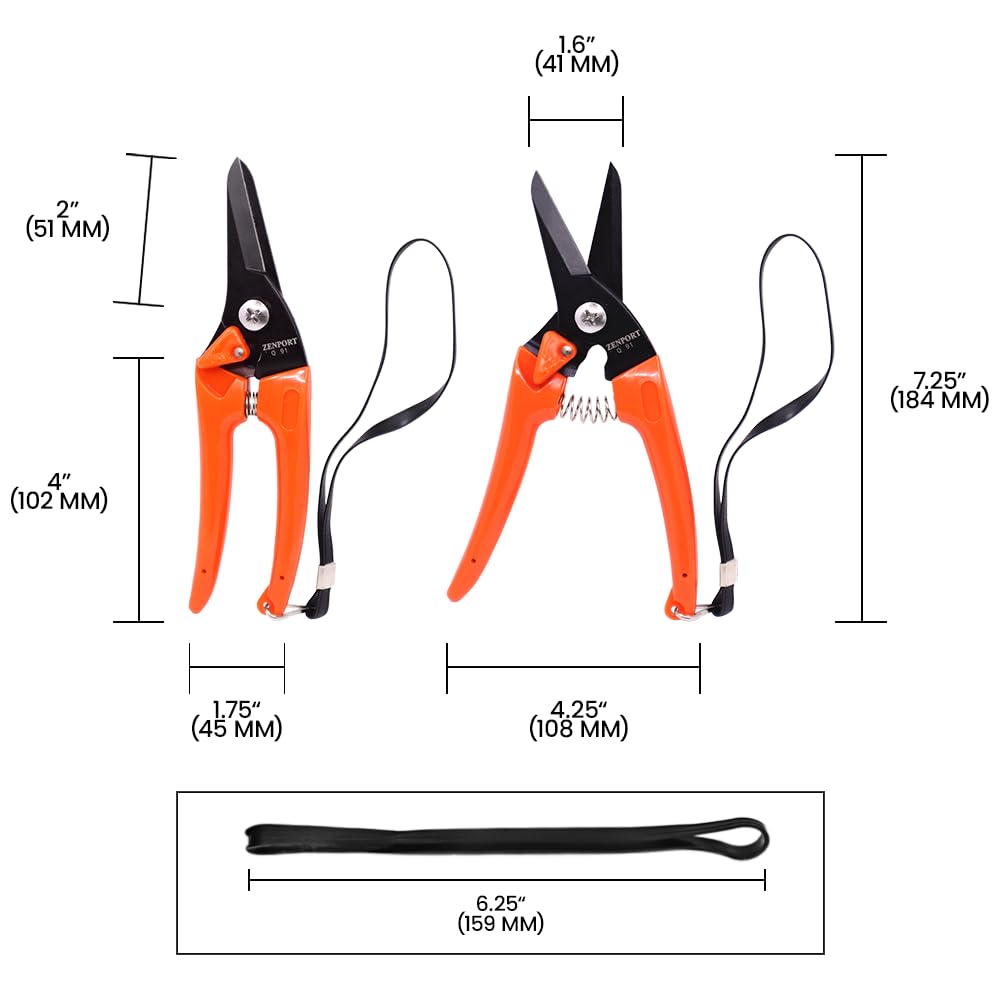 Zenport Q91 Zen-Magic Ultra Twig And Hoof Trimming Shear Twin-Blade, 7.5-Inch Long