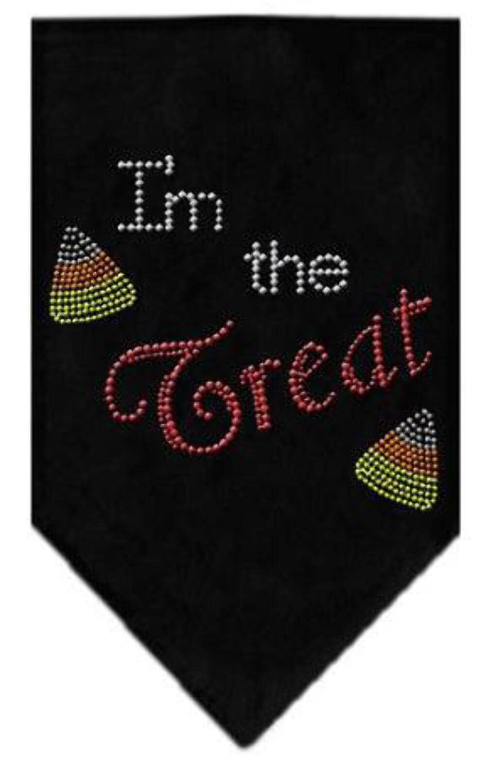 Halloween Pet and Dog Bandana Rhinestone, "I'm The Treat" Orange Large