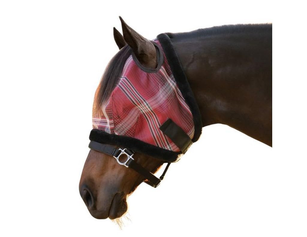 Kensington UV Fly Mask with Fleece Trim - Protective Mask with Dual Ear Opening Size: XXL Color: 165 - Merlot