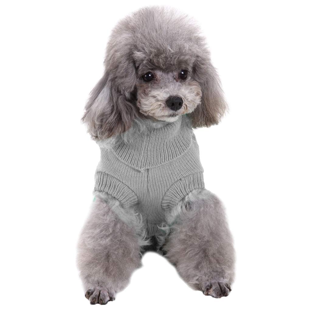 Chborchicen Small Dog Sweaters Knitted Pet Cat Sweater Warm Dog Sweatshirt Dog Winter Clothes Kitten Puppy Sweater (X-Small, Gre