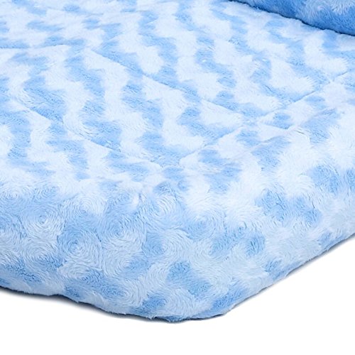 Midwest Homes For Pets Bolster Dog Bed 22L-Inch Blue Dog Bed Or Cat Bed W/ Comfortable Bolster | Ideal For Xs Dog Breeds & Fits A 22-Inch Dog Crate | Easy Maintenance Machine Wash & Dry