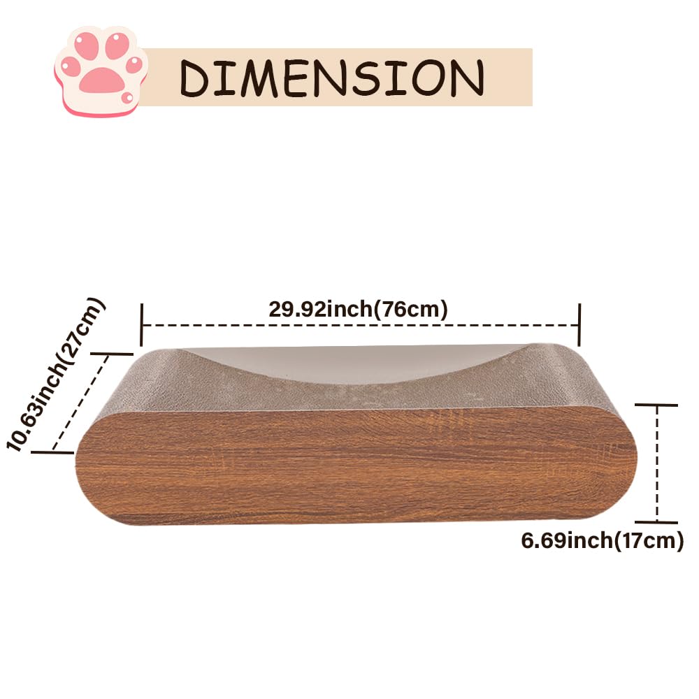 Fluffydream Cat Scratcher Cardboard, Scratching Pad House Bed Furniture Protector, Infinity Shape (Wood, Reversible Wood)