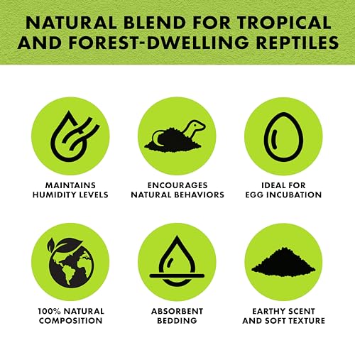 Zilla Pet Reptile Terrarium Substrate Bedding, Jungle Mix, For Frogs, Rainforest Geckos, Toads And Snakes, 8 Quart