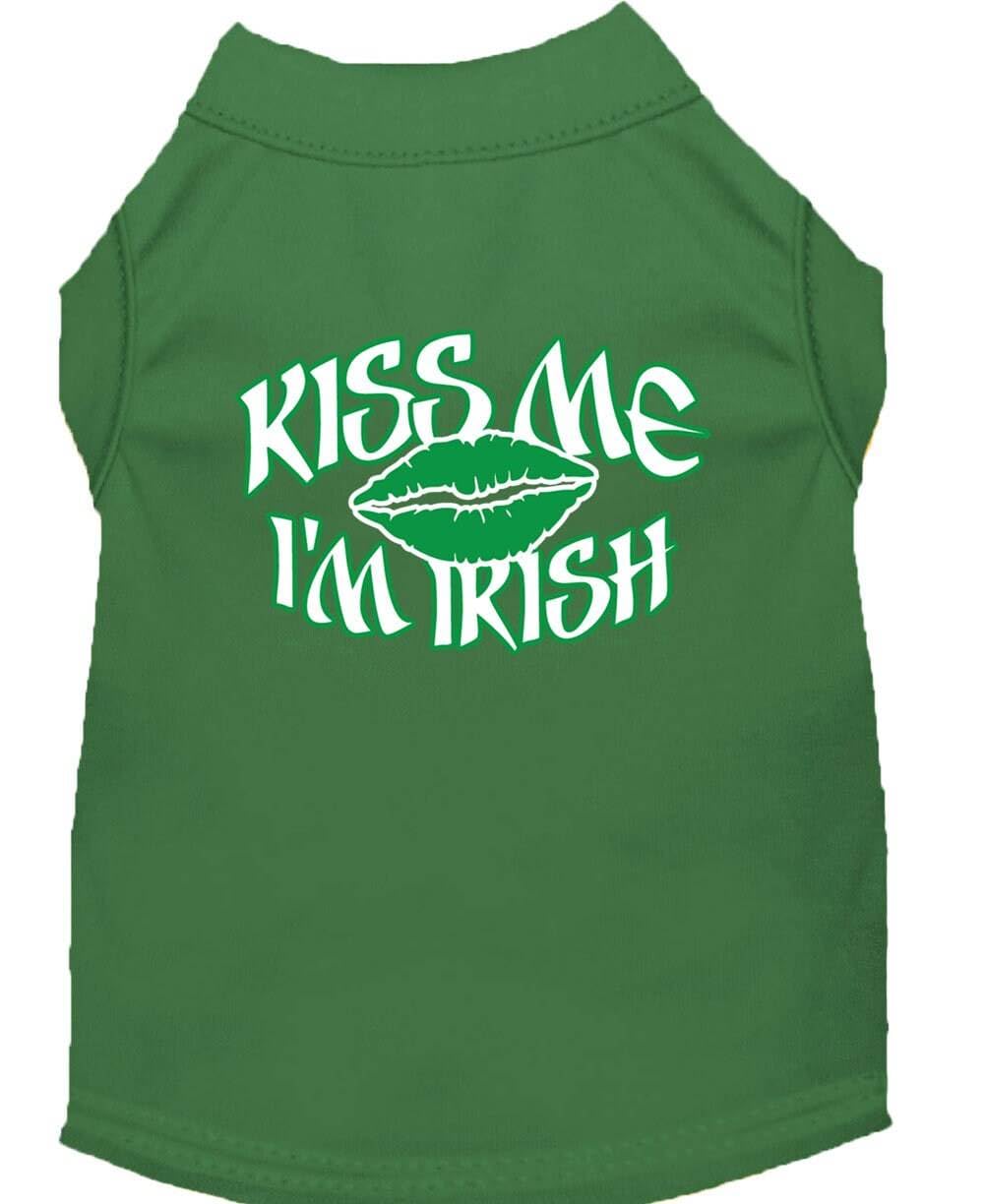Mirage Pet Products 20-Inch Kiss Me I'm Irish Screen Print Shirt for Pets, 3X-Large, Emerald Green