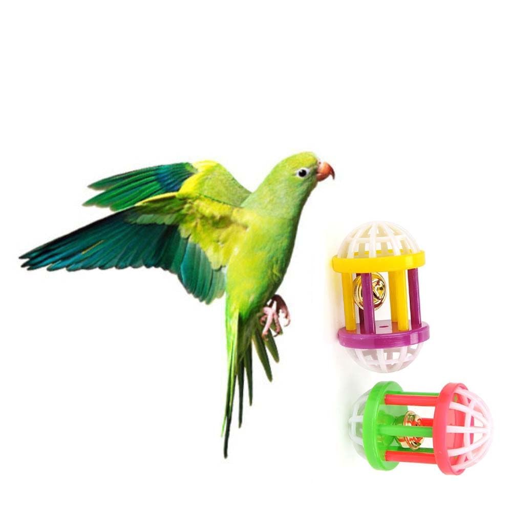 Hollow Rolling Bell Ball Parrot Balls Toy Pet Bird Toy Parrot Chew Cage Fun Toys Parakeet Cockatiel Pet Toy For Lovebird Dog Pup