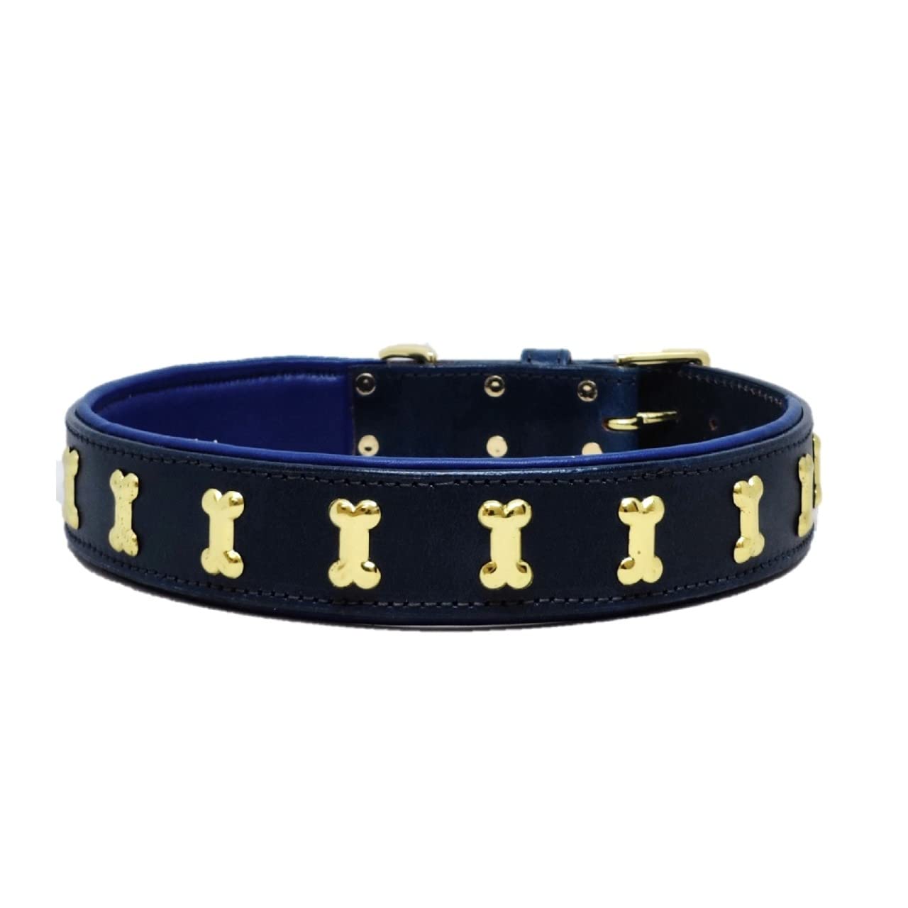 Ziizo Premium Genuine Leather Luxury Dog Collar -Walking Running Training Purposes - Durable Strong Adjustable Male Female Dogs 