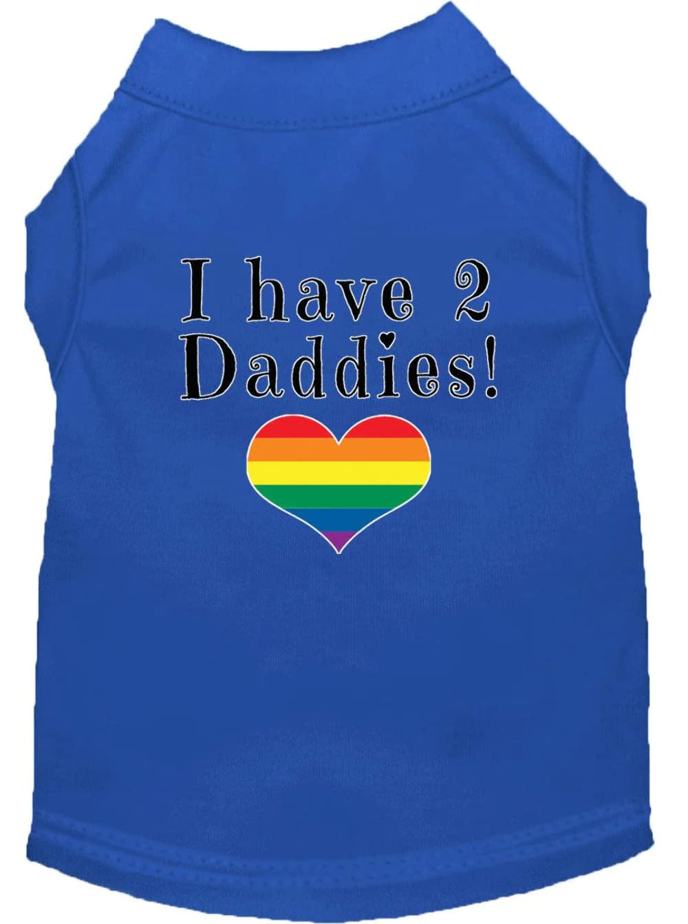 Pet Dog & Cat Shirt Screen Printed, "I Have Two Daddies" Baby Blue SM (3-6 lbs.)