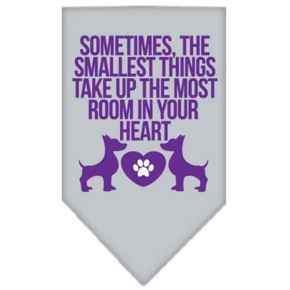 Pet and Dog Bandana Screen Printed, "Sometimes, The Smallest Things Take Up The Most Room In Your Heart" Bright Pink Small