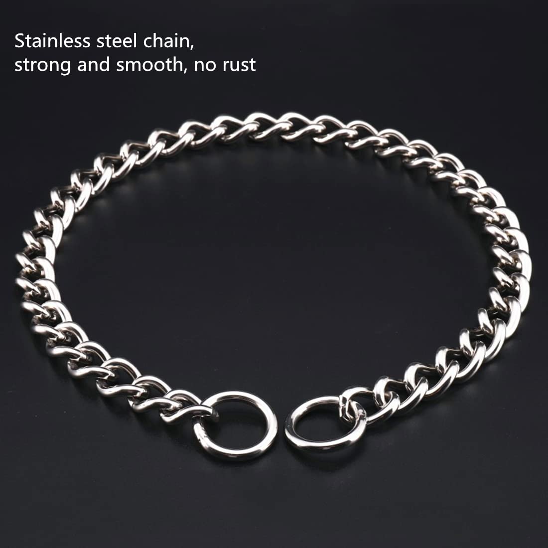 Puroayet Strong Chain Dog Collar, Stainless Steel Metal Link Dog Silp Collars For Training Walking, Waterproof, Arnish Resistant