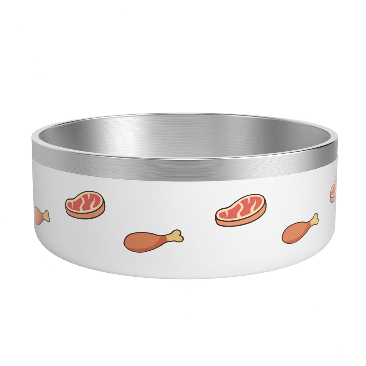 LIHOOOOM Stainless Steel Dog Bowls - Large, Insulated, Non-Slip, Cold Water Bowl - 40oz, White