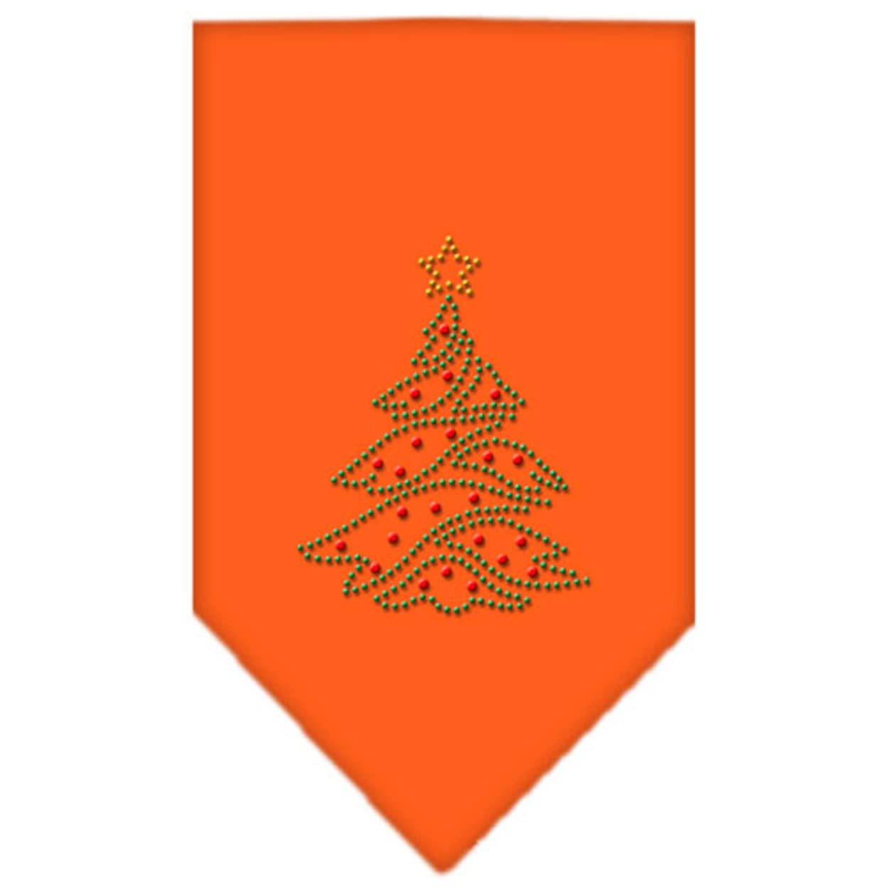 Mirage Pet Products Christmas Tree Rhinestone Bandana, Large, Orange