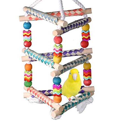 Super Bird Creations Sb51113 Finger Trap Pagoda Bird Toy - Satisfies Chewing For Canary Finch Parrotlets Cockatiels - Vibrant De