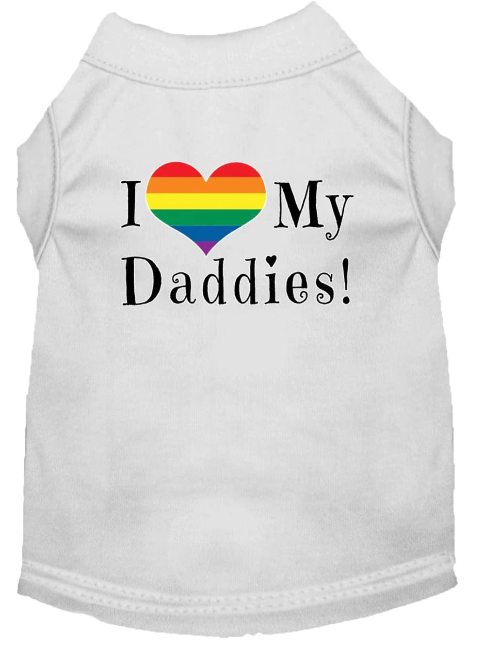 Pet Dog & Cat Shirt Screen Printed, "I Heart My Daddies" Light Pink LG (10-14 lbs.)