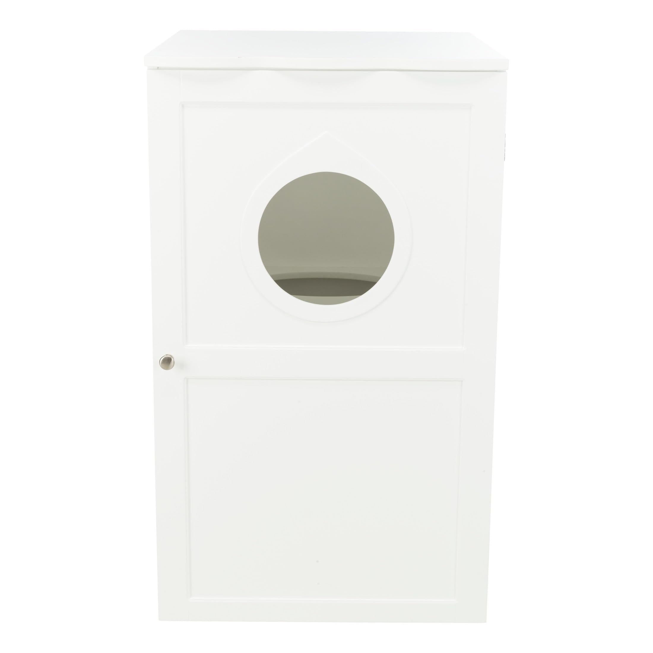Trixie 2-Story Furniture Style Litter Box Enclosure And Pet Home, Hidden Cat Litter Box, White