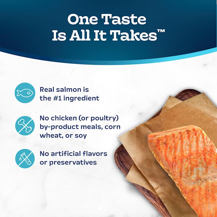 Blue Buffalo Tastefuls Savory Singles Salmon Entree Natural Wet Cat Food in Gravy, 2.6 oz., Case of 10