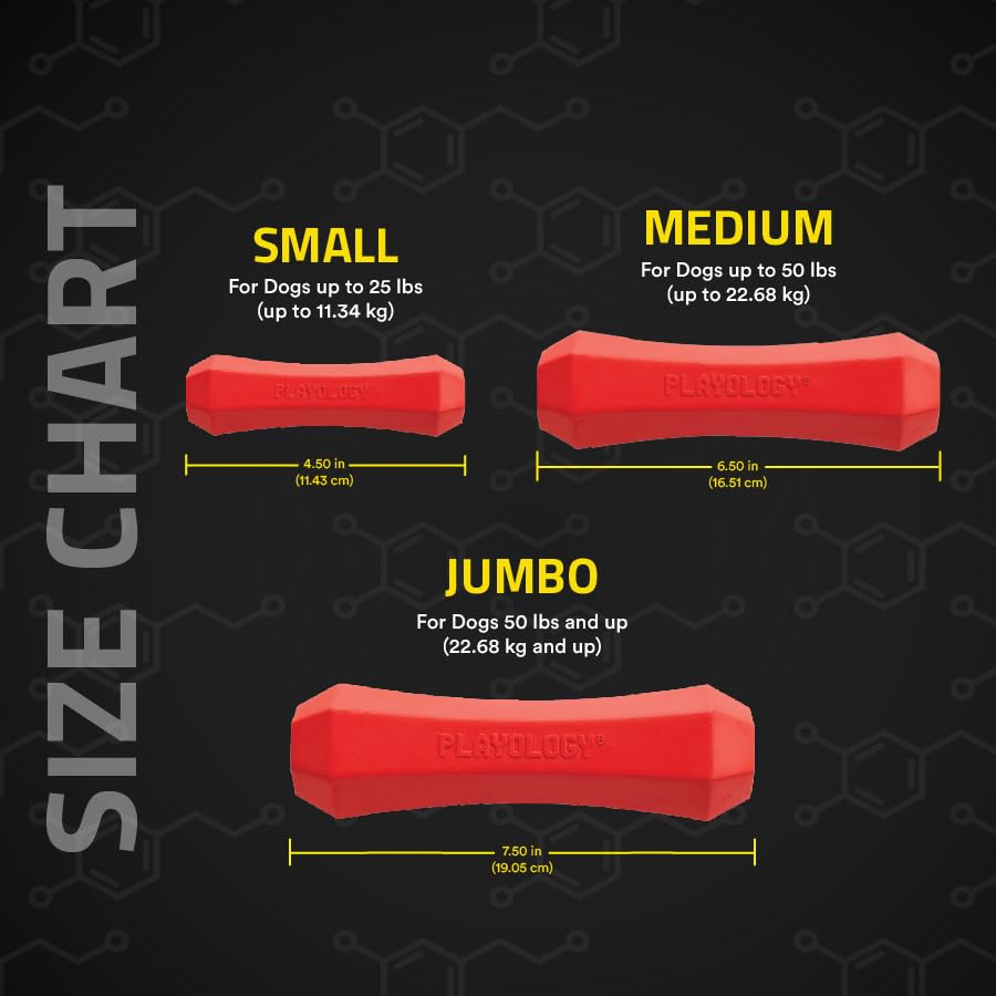 Playology Squeaky Chew Stick Dog Toy, For Medium To Large Dogs (15Lbs - 35Lbs) - For Moderate Chewers - Engaging All-Natural Beef Scented Toy - Non-Toxic Materials