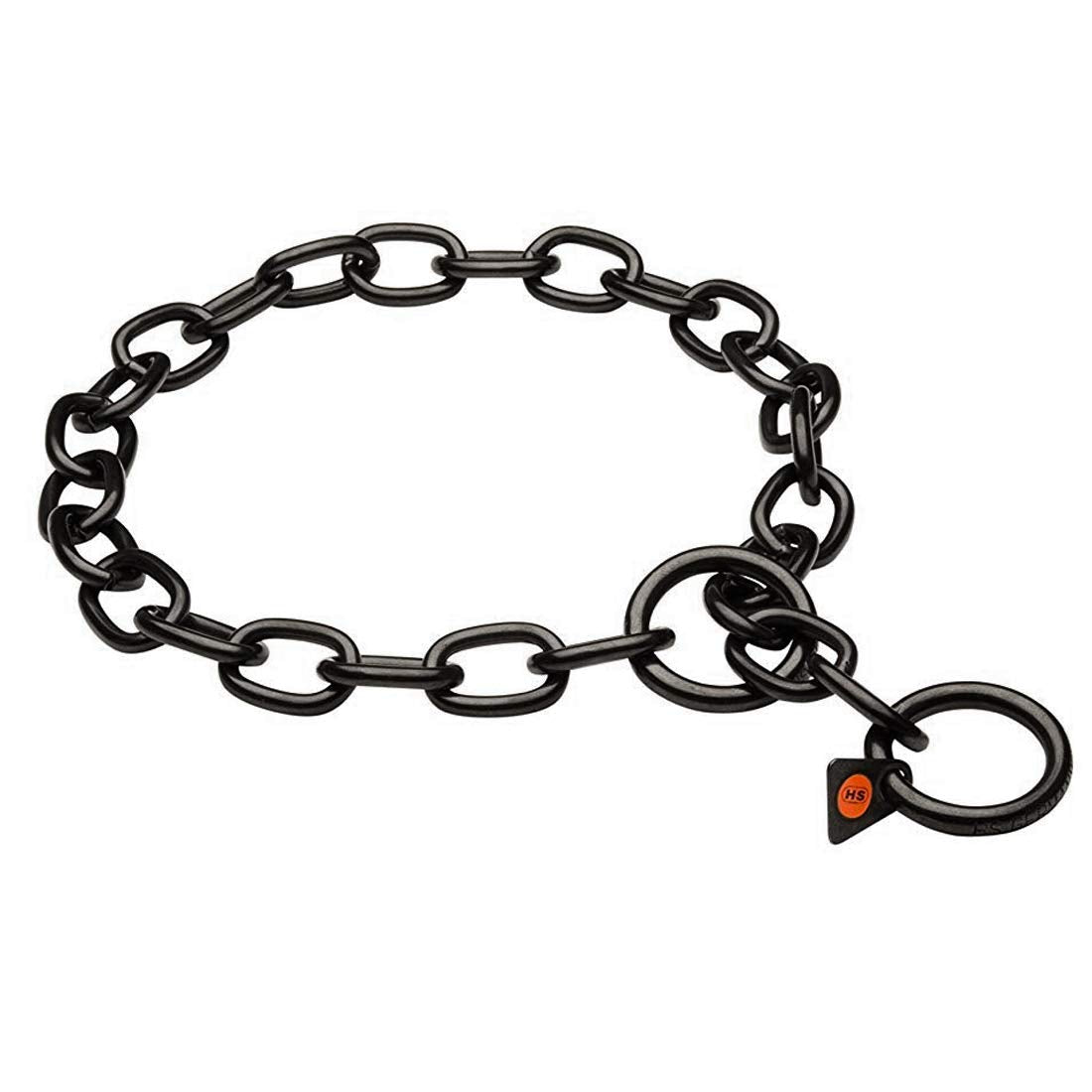 Dogline Herm Sprenger Black Stainless Steel Short Link Fur Saver Training Collar No-Pull Slip Chain For All Dogs Easy Control Made In Germany