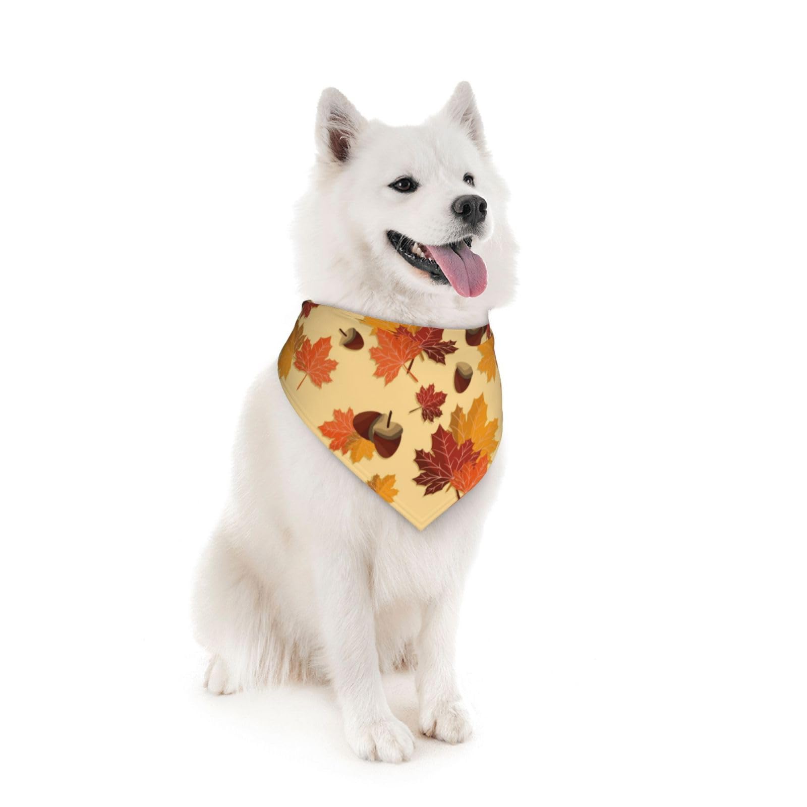 Garlaibi Multicolor Geometric Fall Dog Kerchief Bandana, One Size, Polyester, Tie Closure, Hand Wash Gently
