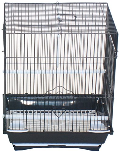 Yml A1324Mblk Flat Top Medium Parakeet Cage, 13.3'' X 10.8'' X 16.5''