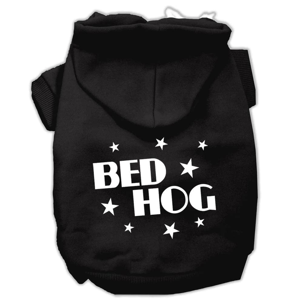 Pet, Dog & Cat Hoodie Screen Printed, 'Bed Hog' Light Pink Md (6-10 Lbs.)
