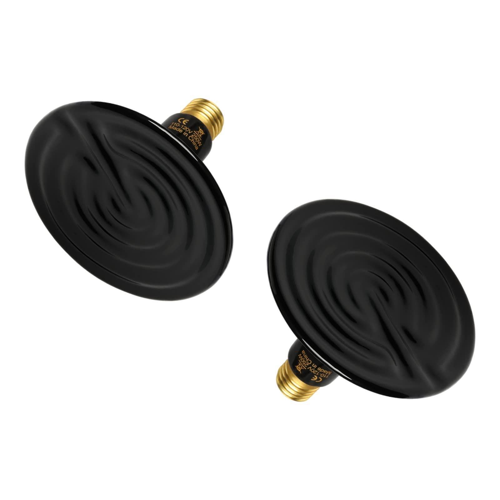 Simple Deluxe 25W Ceramic Heat Emitter Reptile Heat Lamp Bulb No Light Emitting Brooder Coop Heater for Amphibian Pet & Incubati