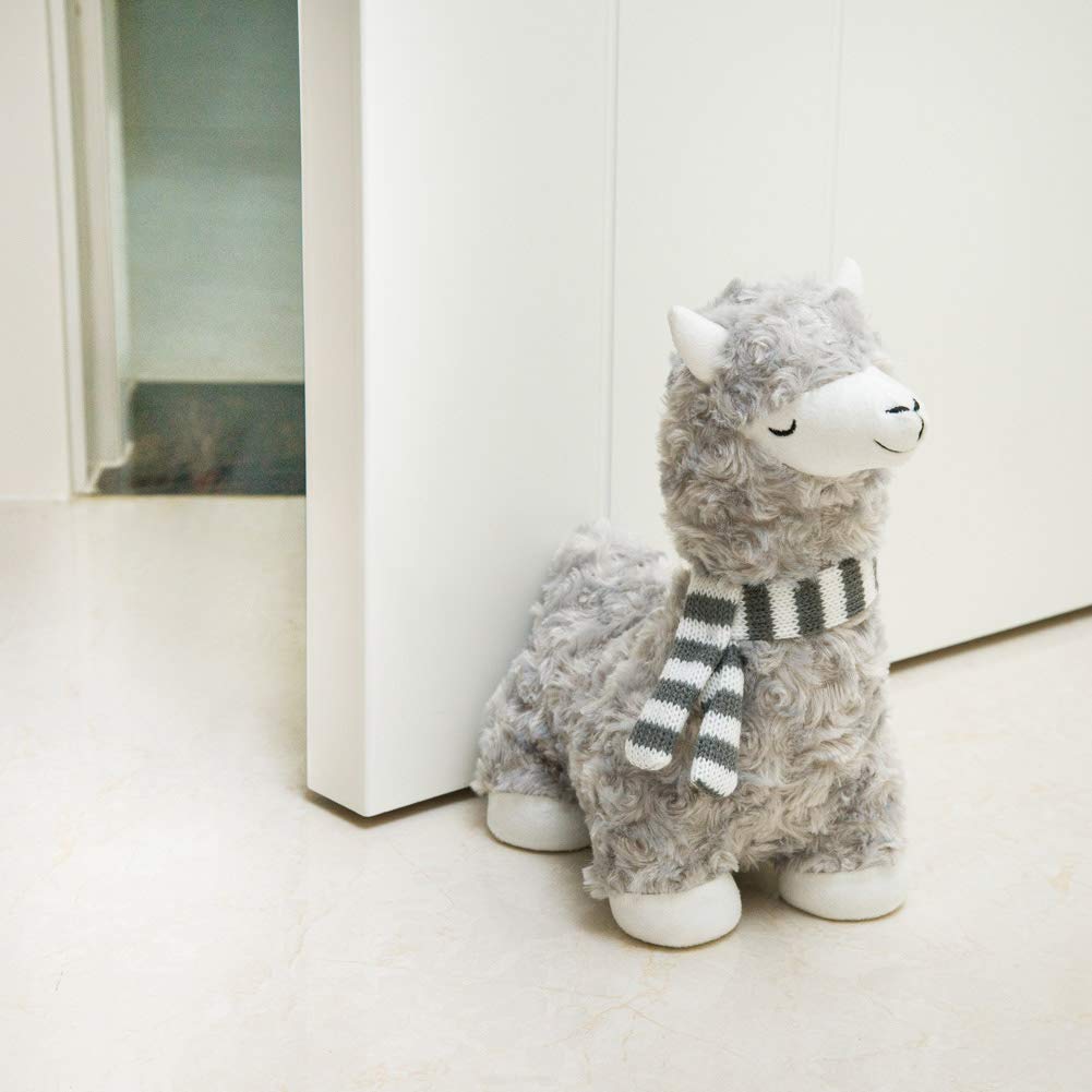 Marwood Cute Door Stopper Decorative Door Stops For Home And Office, Goat With Scarf Weighted Interior Doorstop Fabric Stuffed A