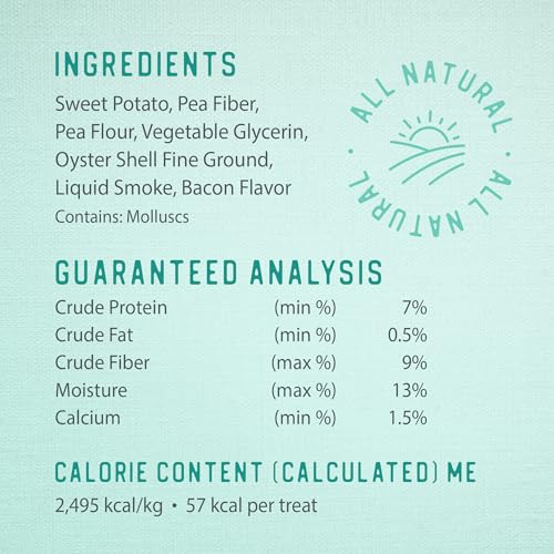 Caledon Farms Plaque Busters with Bacon Dog Treats: Grain Free, Gluten Free, No Additives, Colors or Preservatives, Brown 8 Coun