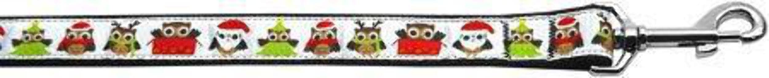 Mirage Pet Products Santa Owls Ribbon Dog Collars, Medium