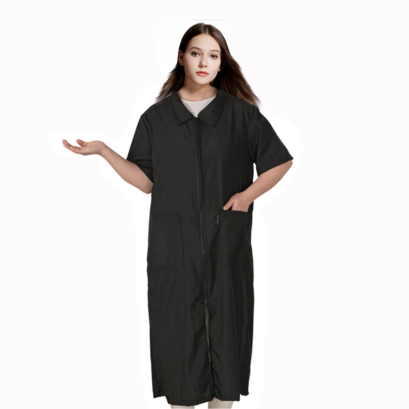 Dhxyzzb Waterproof Salon Smock Jacket Dog Pet Grooming Smock Hairdresser Smock Barber Apron For Men Women(L)