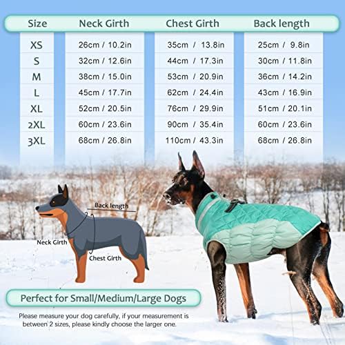 Lelepet Warm Dog Winter Coat,Small Dog Coat Waterproof Dog Jacket With Harness Dog Cold Weather Coats Windproof Reflective Dog Fleece Vest Turtleneck Zippered Dog Snow Jacket Dog Coats For Small Dogs