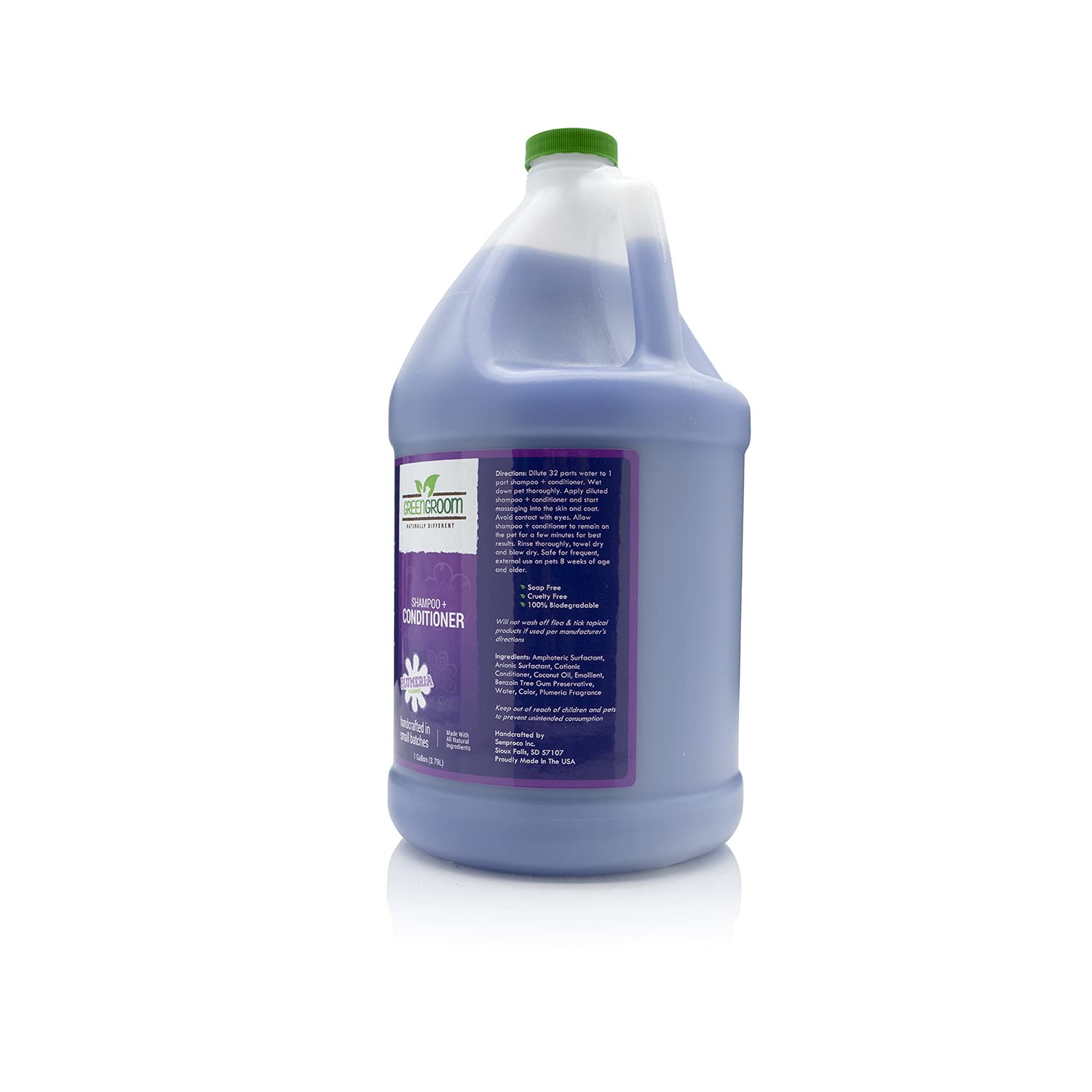 Green Groom Dog Shampoo Plus Conditioner, 1 Gallon | All Natural Ingredients, Detangles And Strengthens, Renews Moisture, 2 In 1