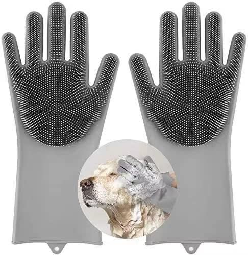 Sene Pet Grooming Gloves, Silicone Gloves Dog Bathing Supplies Hair Removal Gloves, High Density Teeth Bathing Shampoo Shedding Bath Brush Scrubber Washing For Dod And Cat