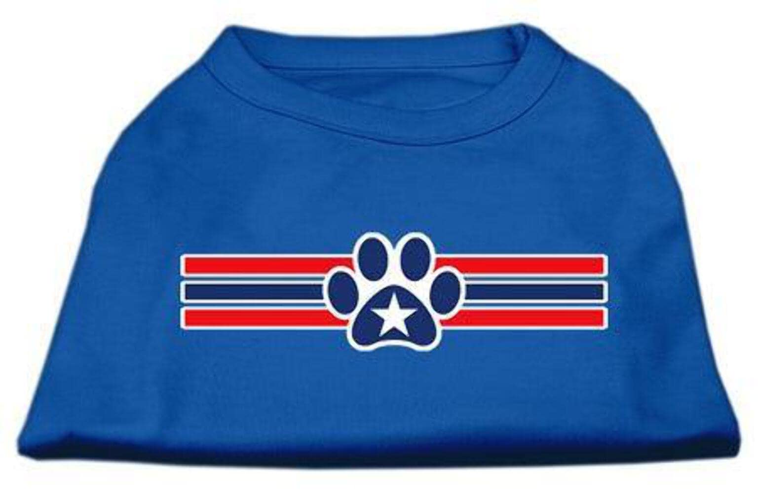 Mirage Pet Products 8-Inch Patriotic Star Paw Screen Print Shirts for Pets, X-Small, Red