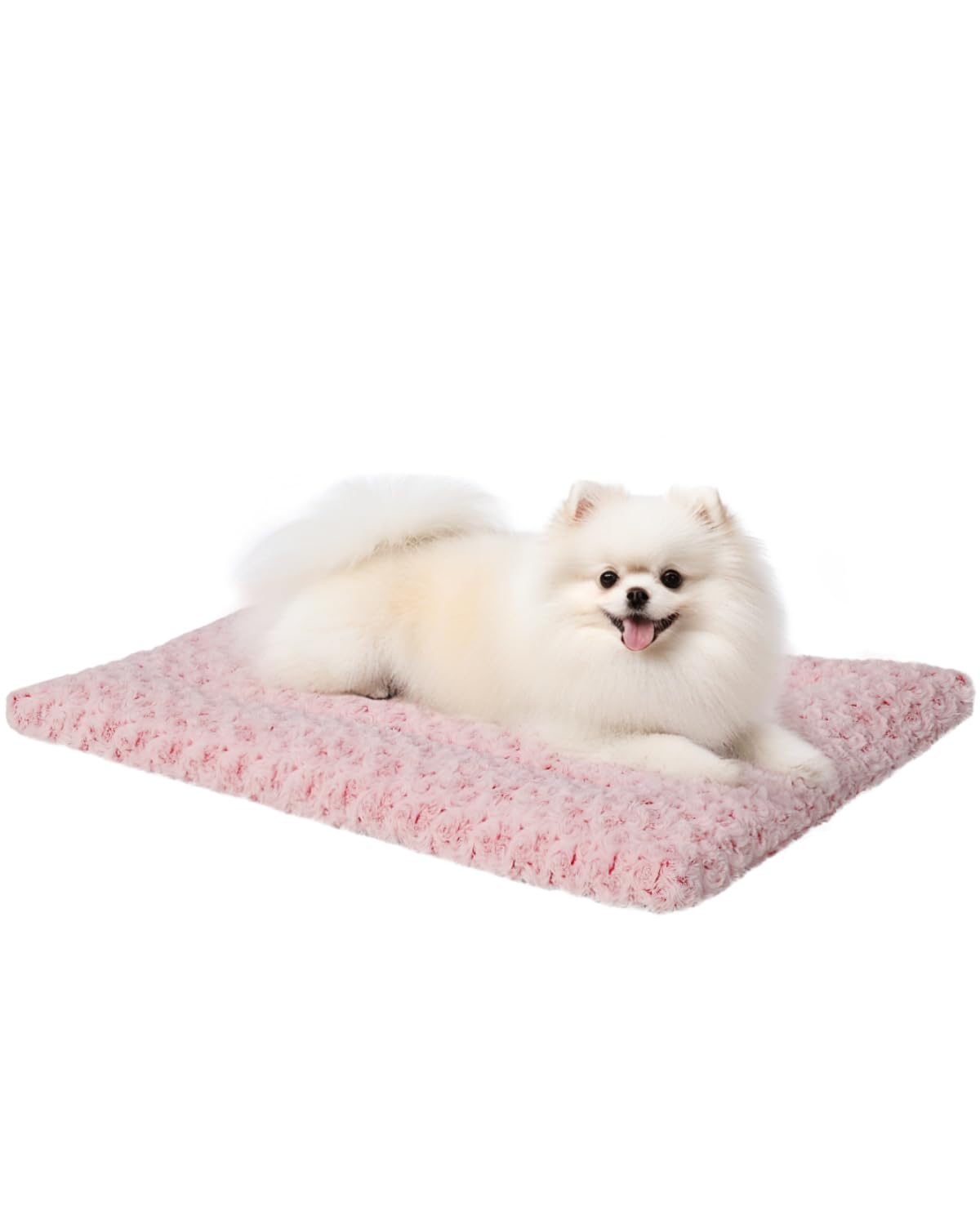 Washable Dog Bed Mat Reversible Dog Crate Pad Soft Fluffy Pet Kennel Beds Dog Sleeping Mattress For Large Jumbo Medium Small Dogs, 29 X 18 Inch, Pink