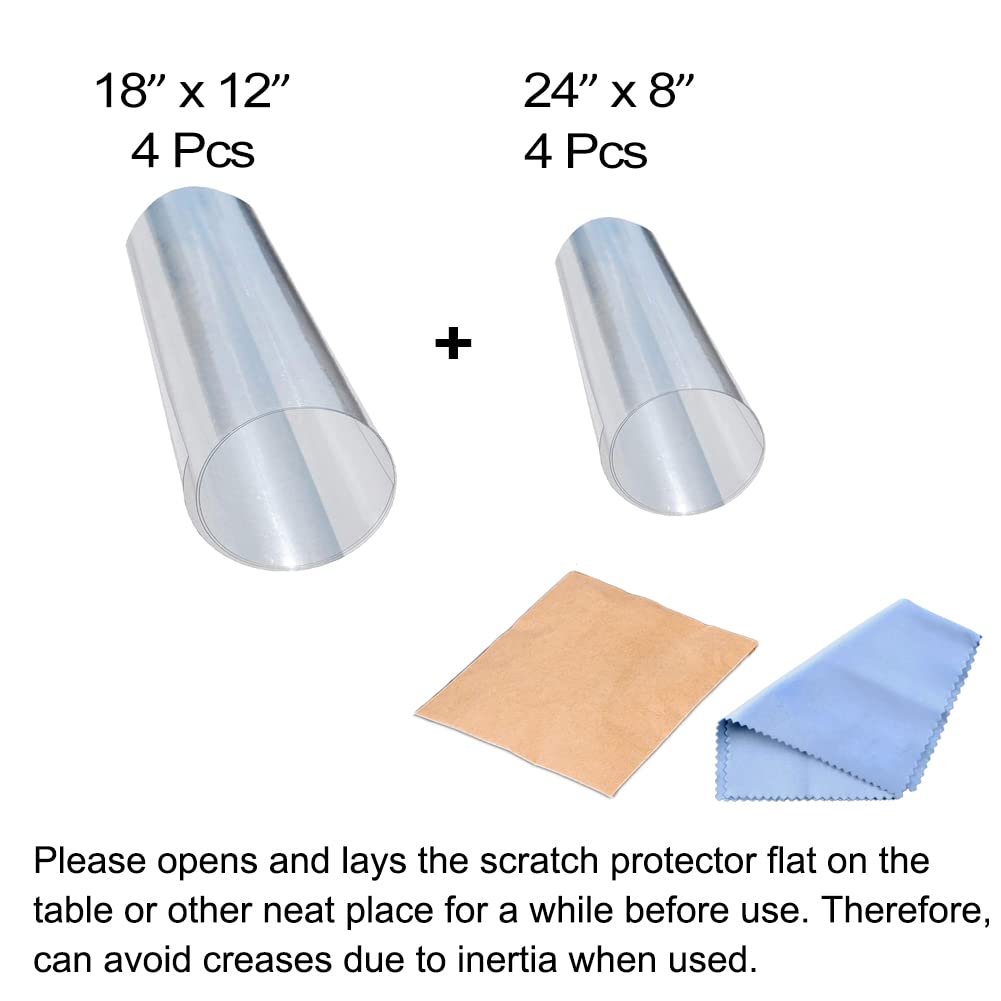 Furniture Scratch Guards, X-Large Premium Flexible Vinyl Cat Couch Protector Guards With Pins For Protecting Your Upholstered Furniture, Cat Scratch Deterrent Pad, 18' L X 12' W & 24' L X 8' W