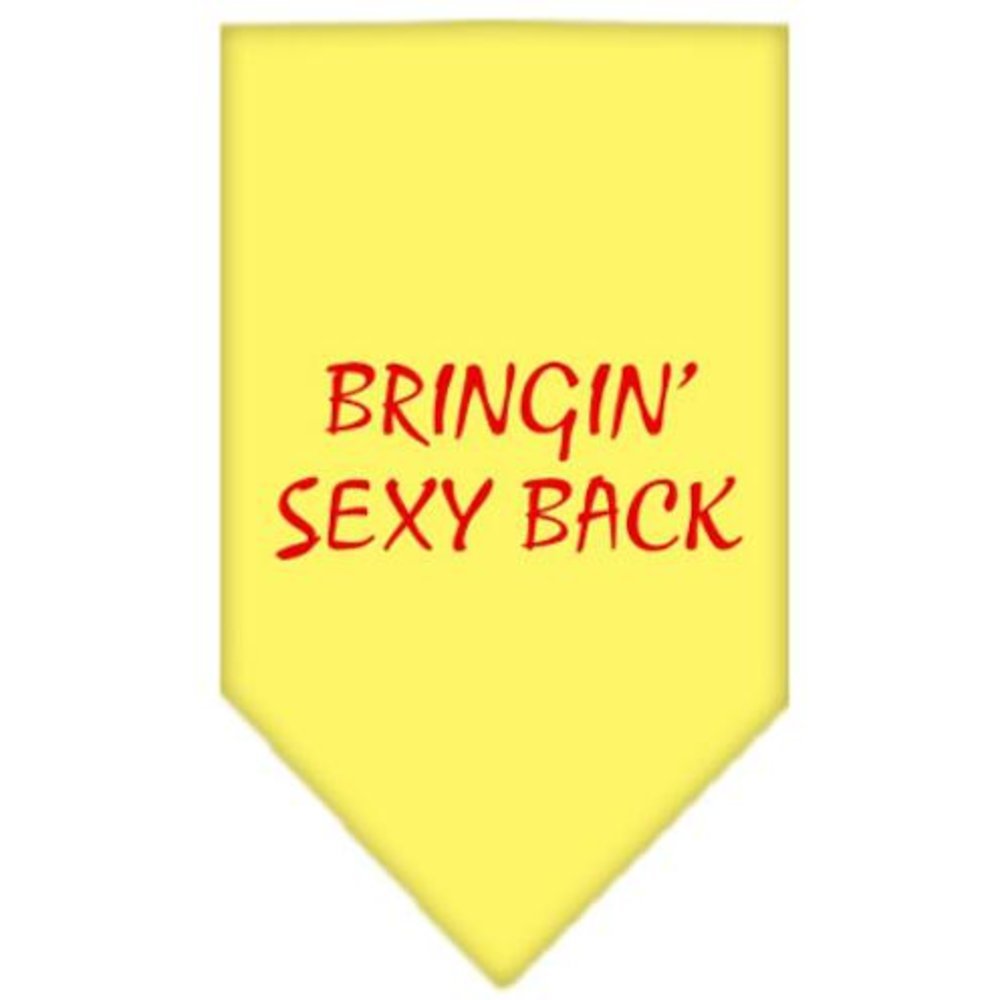 Pet and Dog Bandana Screen Printed, &quot;Bringin Sexy Back&quot; Yellow Small