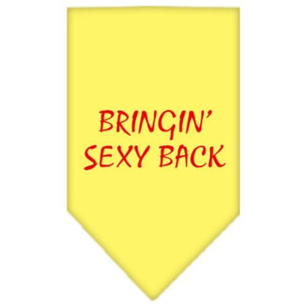 Pet and Dog Bandana Screen Printed, &quot;Bringin Sexy Back&quot; Yellow Large